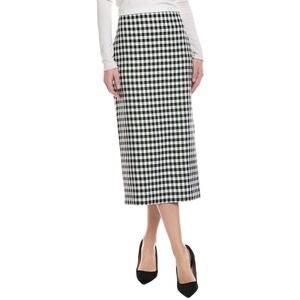 A.L.C. Womens  Phoebe Linen-Blend Midi Skirt, Black